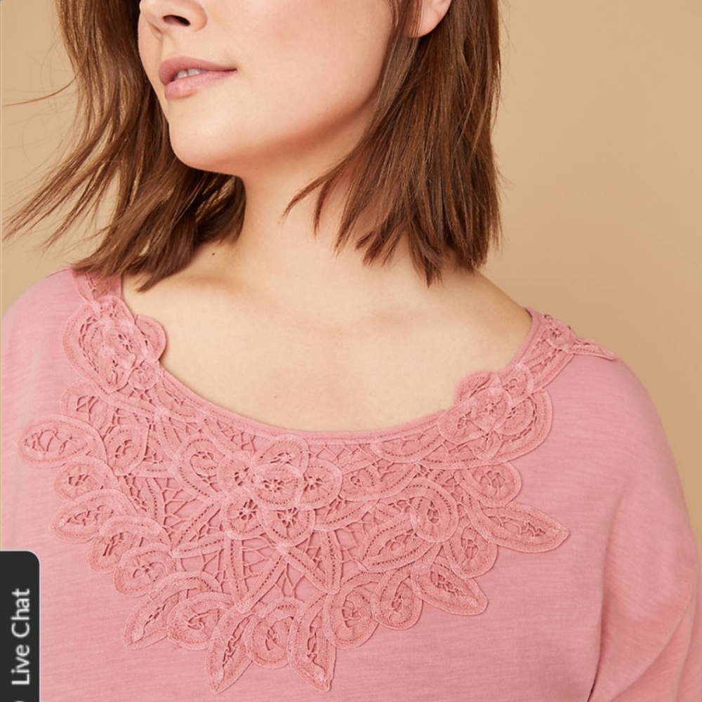 NWT-Lane Bryant Ruffle Sleeve Tee - Picture 2 of 4